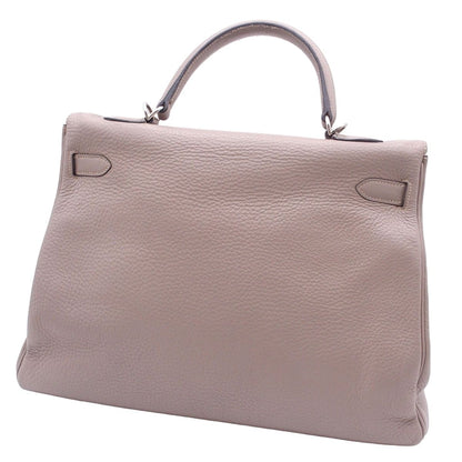 Hermes Kelly 35 Gray Silver Taurillon Clemence Handbag — view 2