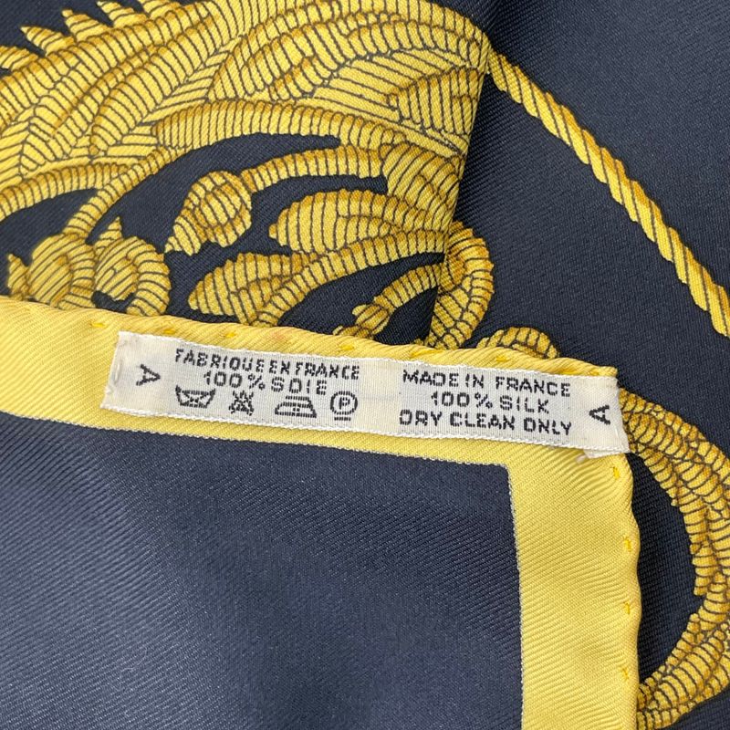 Hermes Scarf Silk Carre 90 Paris Coat Of Arms Black