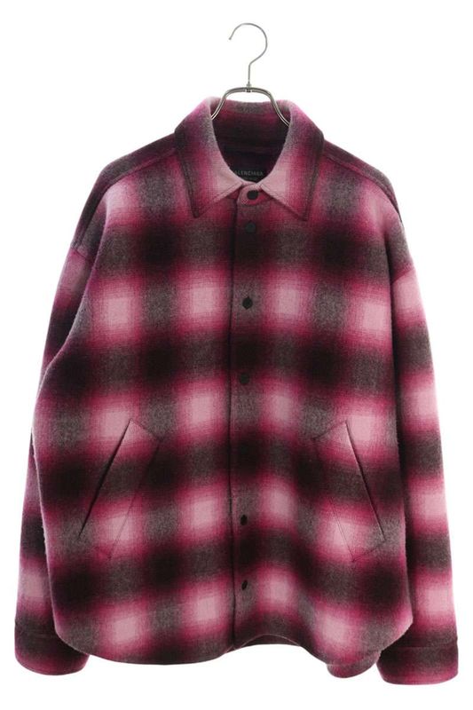 Balenciaga 814623 Tru13 Checked Padded Shirt Blouson Women's 36