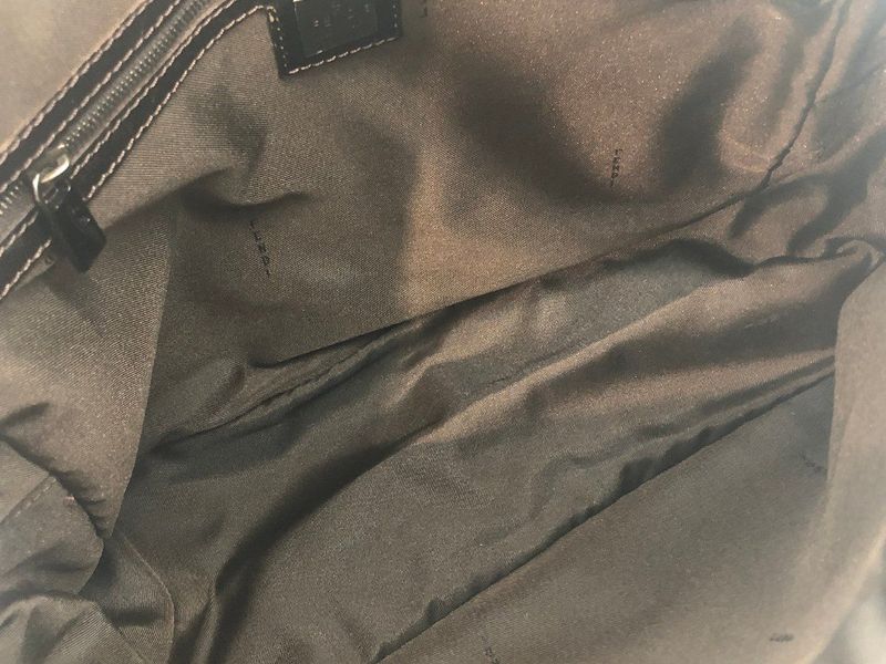 Fendi Zucca Pattern 2241-8bn005-019 Nylon Canvas X Leather Handbag Tote Brown