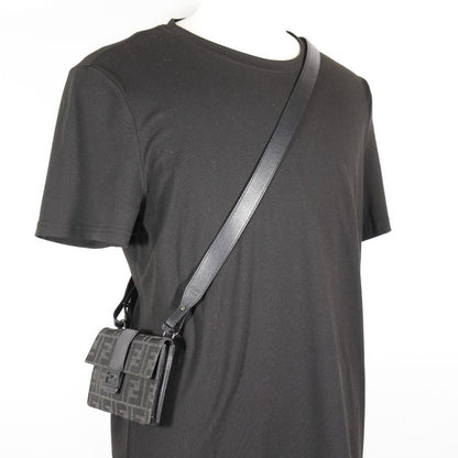 Fendi Marsupio Baguette 3WAY Clutch 7m0295 Nylon Canvas And Leather Black Men's