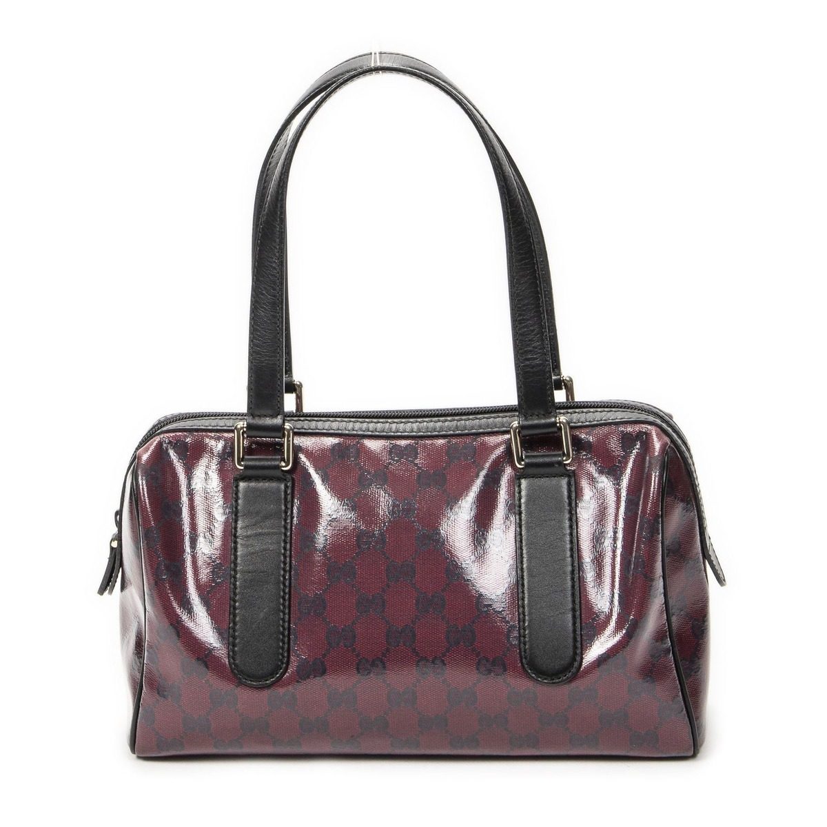Gucci Small Shoulder Bag Red Black Crystal Canvas — view 5