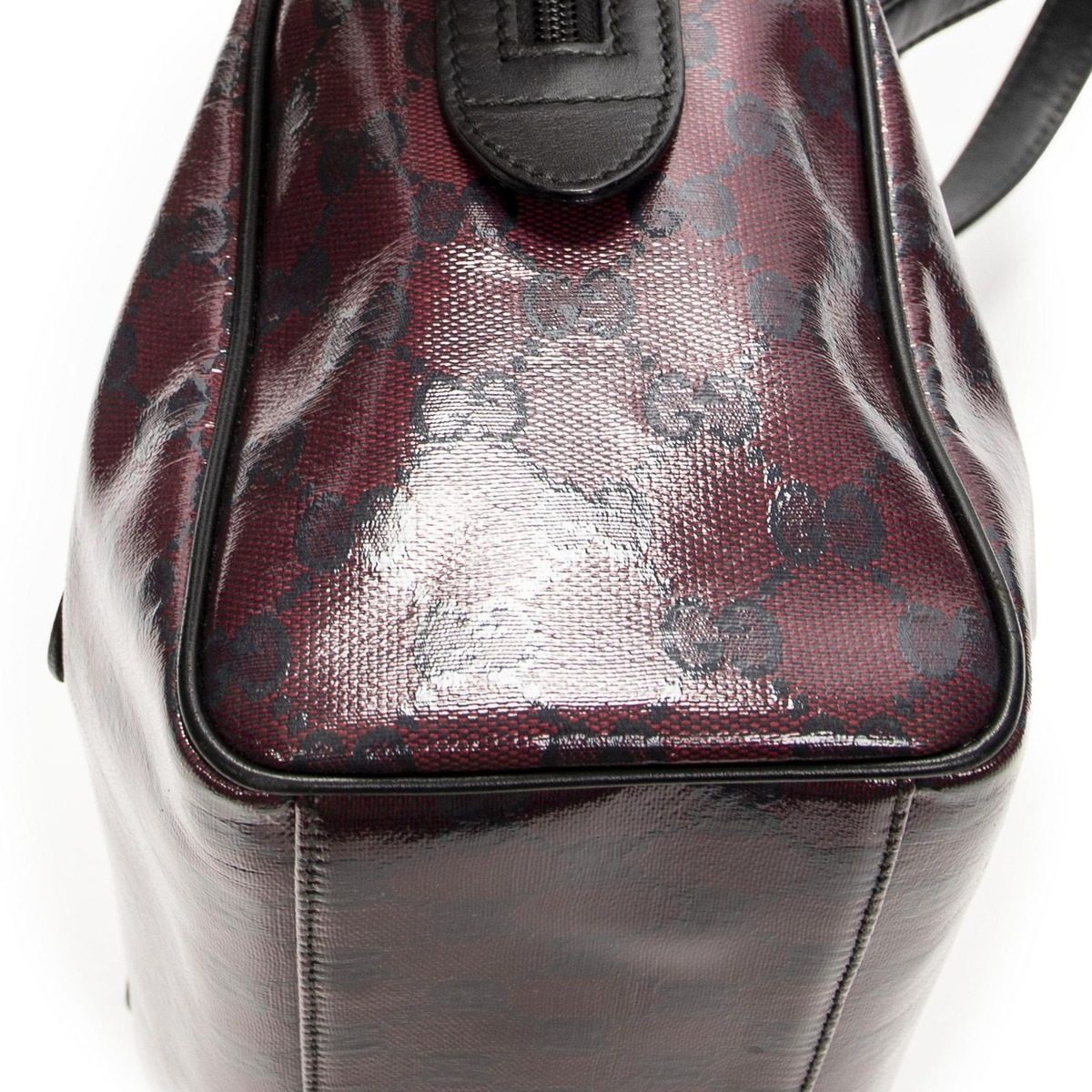 Gucci Small Shoulder Bag Red Black Crystal Canvas — view 8