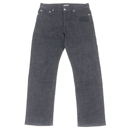 DIOR 313ds14b315x Logo Patch Leather Patch Button Fly Denim Pants Jeans Black