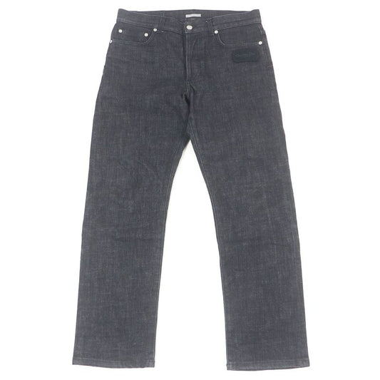 DIOR 313ds14b315x Logo Patch Leather Patch Button Fly Denim Pants Jeans Black