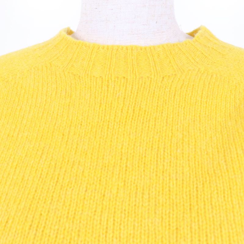 Celine 2 3go0/799a 100% Wool Phoebe Period Oversized Crewneck Knit Yellow XS