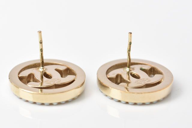 Chanel Earrings Chanel Circle Motif Logo Pearl Gold