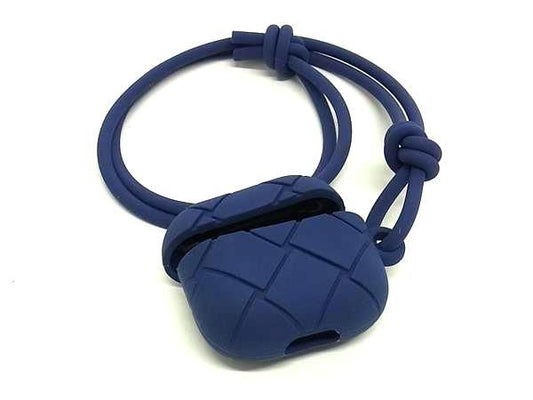 Bottega Veneta Intrecciato Rubber Airpods Case Airpods Case Navy