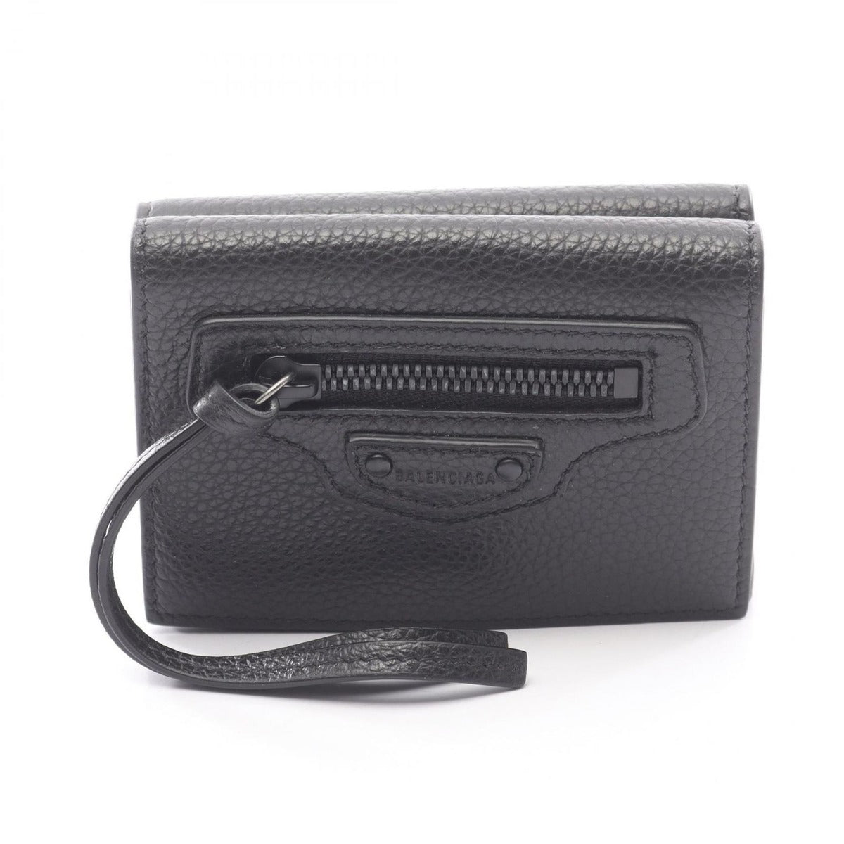 Balenciaga Trifold Wallet Classic Mini Black Leather
