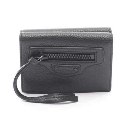 Balenciaga Trifold Wallet Classic Mini Black Leather