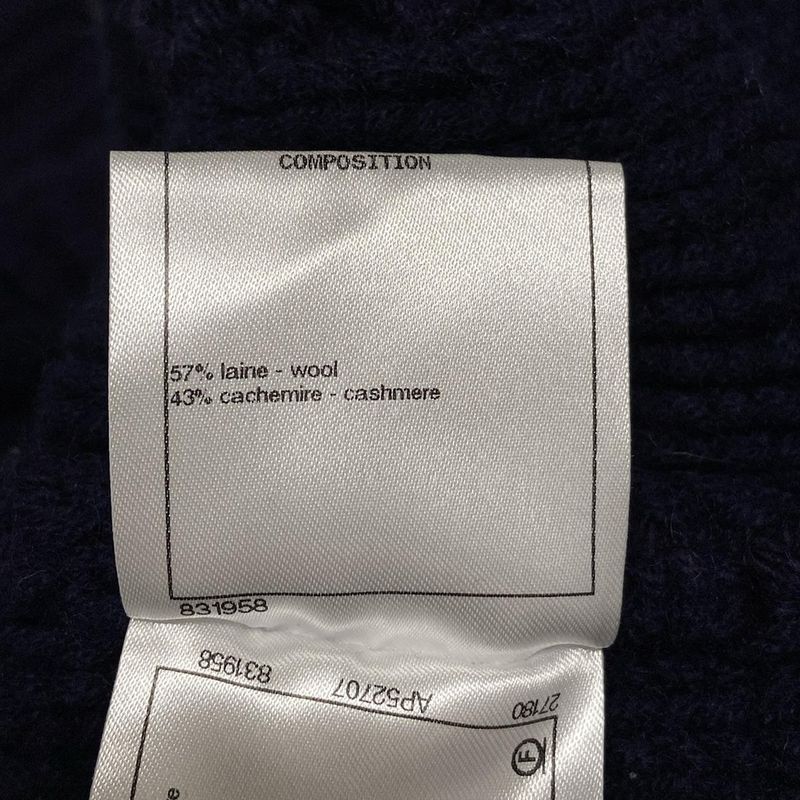 Chanel Long Sleeved Sweater Size 34 S Women - P59162 Dark Navy Cashmere Blend /