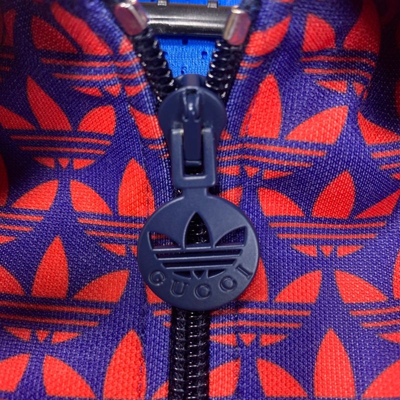 2996 Gucci Adidas 692112 Double G Trefoil Sideline Jersey Track Jacket Blue Red