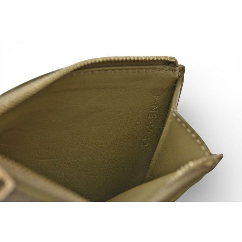 Celine Coin Case Card Holder Zip Triomphe Embossed Olive — view 5