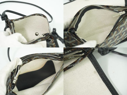 Authentic Goyard Plumet Shoulder Bag Pochette Pouch Wallet PVC Black Brown Bag