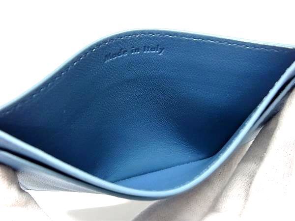 Celine Leather Card Case Card Holder Pass Case Women's Light Blue Fa1122