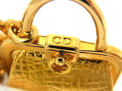 Christian Dior Vintage Bag Charm Key Holder Accessories Gold Db1527