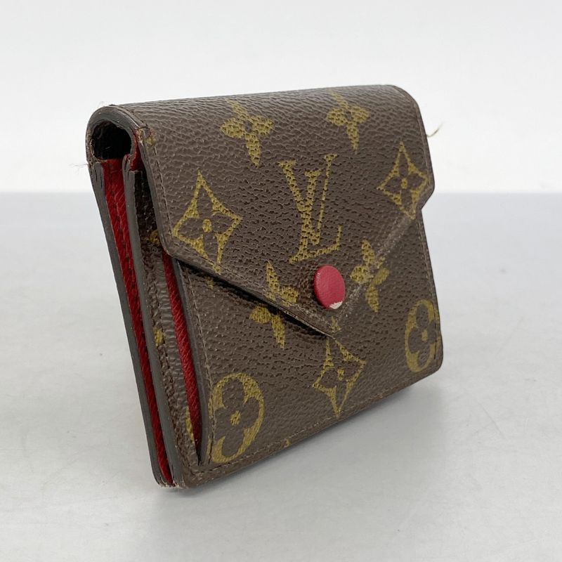 Louis Vuitton Wallet Monogram Portefeuille Marie M93802 Brown Rouge Women's