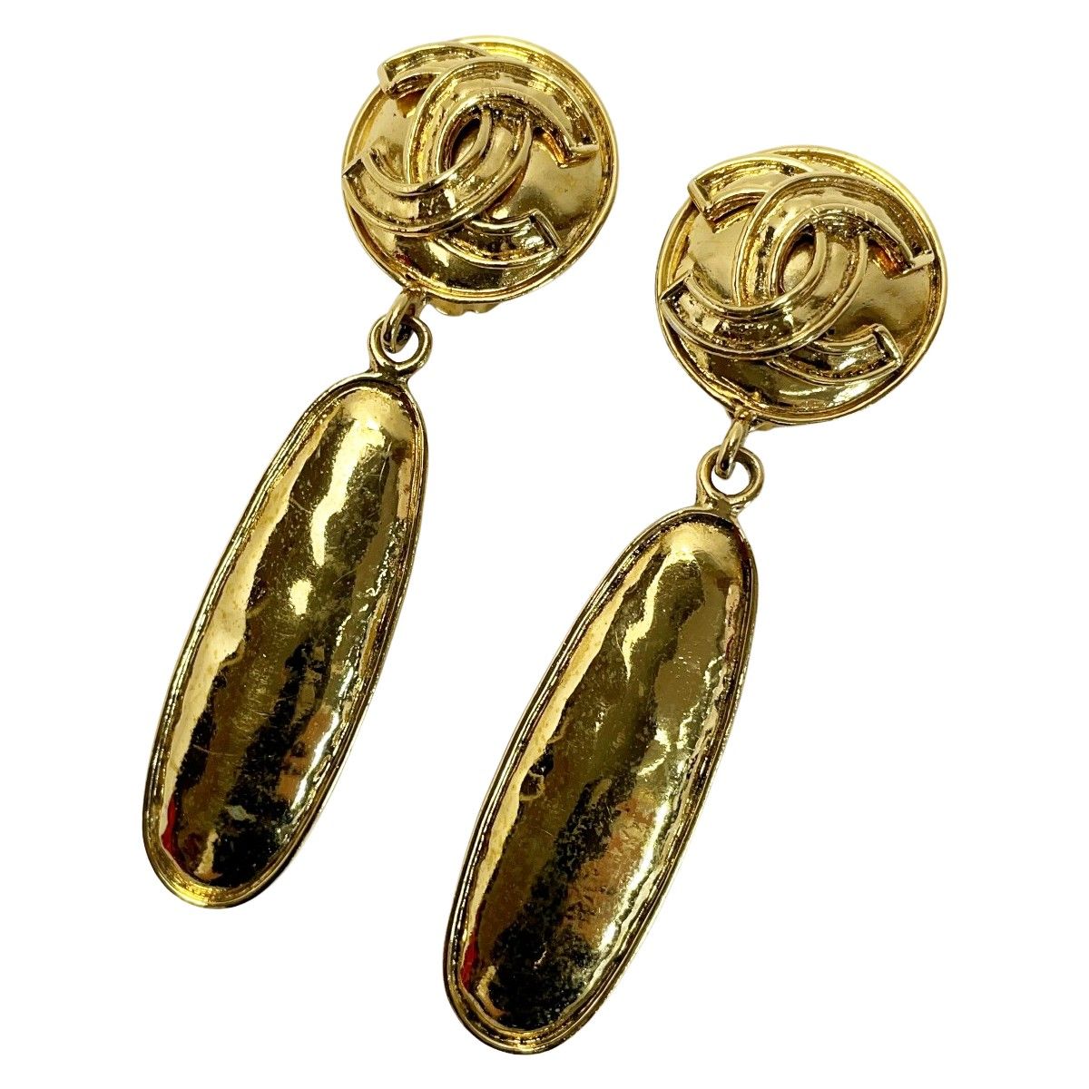 Chanel Plated Vintage Gold Accessory Earring Ladies