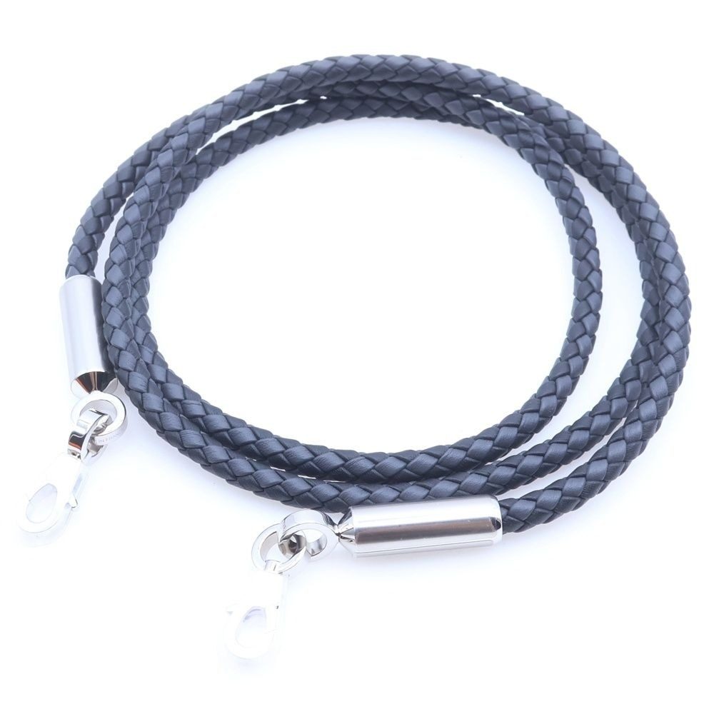 Hermes Bandouliere Intrecciato Shoulder Strap Silver Gray