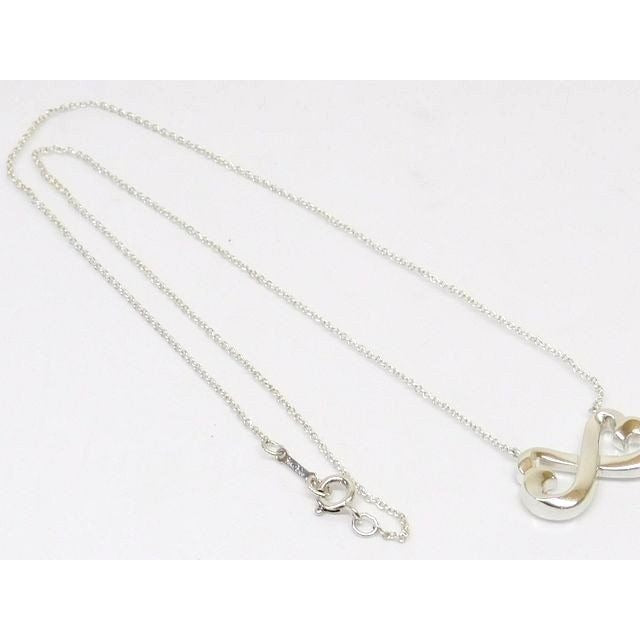Tiffany & Co Necklace Paloma Picasso Double Rubbing Heart SV 925 Silver — view 2