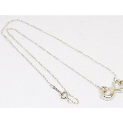 Tiffany & Co Necklace Paloma Picasso Double Rubbing Heart SV 925 Silver — view 2