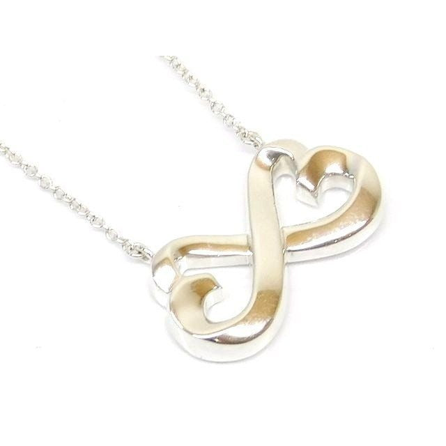 Tiffany & Co Necklace Paloma Picasso Double Rubbing Heart SV 925 Silver