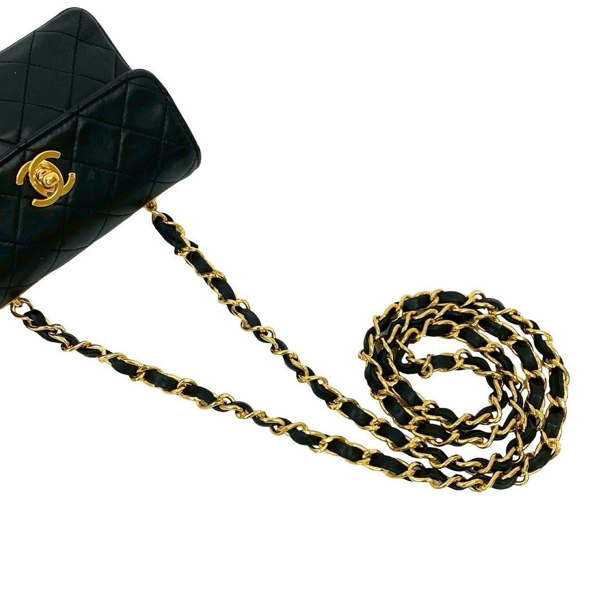 Chanel Quilted CC Logo Lambskin Leather Chain Shoulder Bag — view 4