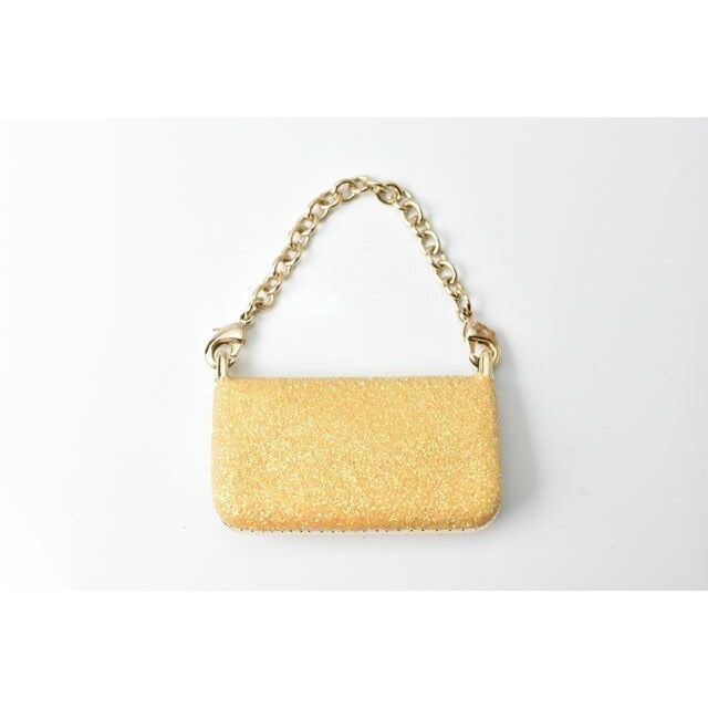 Fendi Key Holder Bag Charm Mamma Bucket Motif Metallic Yellow Gold Metal — view 3