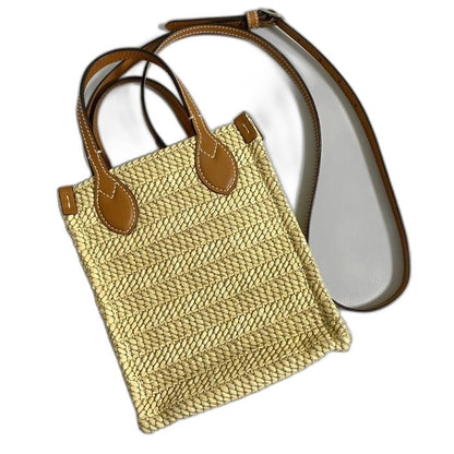 Gucci Basket Shoulder Bag Raffia Logo — view 2