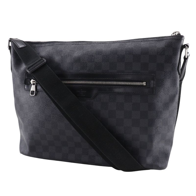 Louis Vuitton Mick MM N40004 Damier Graphite Canvas Black Sr4121 Men's Shoulder