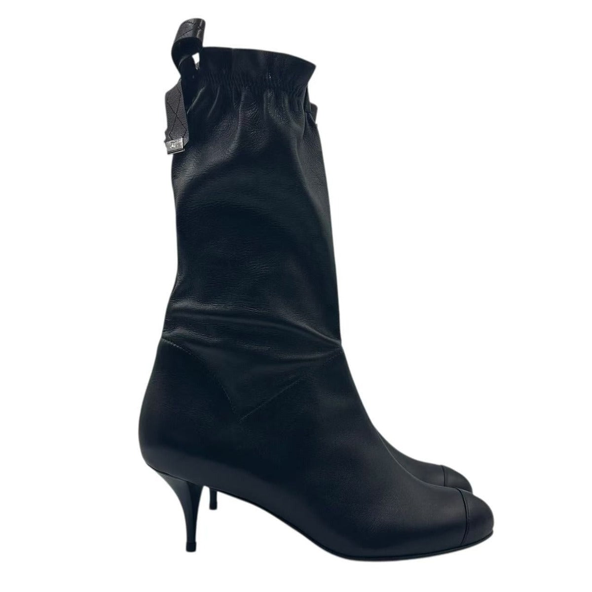 Chanel Short Boots CC Logo Leather Black — view 3