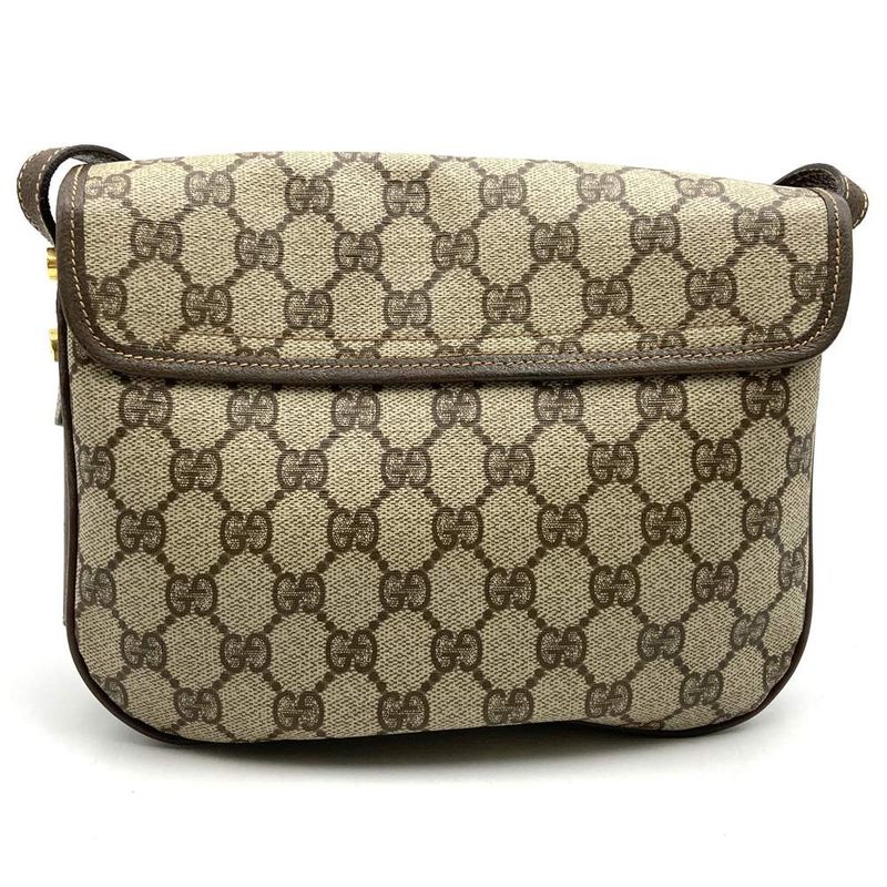 Gucci Old Gucci 001 113 Shoulder Bag Brown GG Supreme Canvas/leather Ladies Men