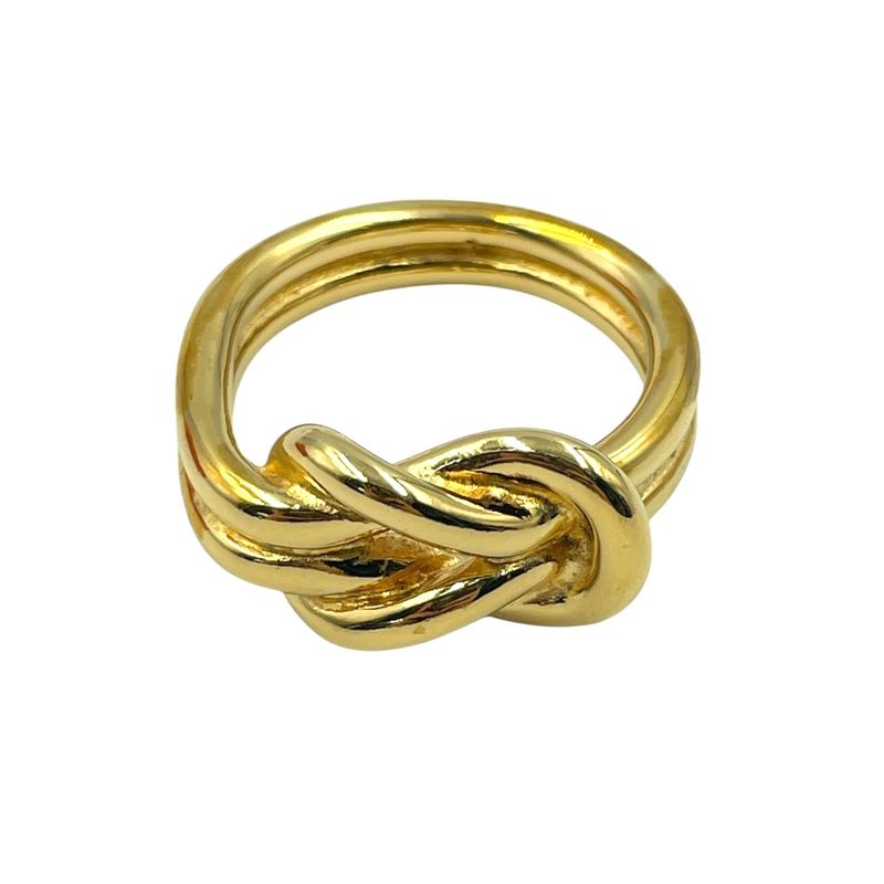 Hermes Scarf Ring Engraved Gold With Box