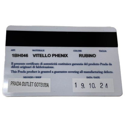 Prada Shoulder Bag 1bh046 Shoulder Crossbody Bordeaux Red With Authenticity Card