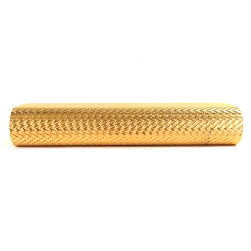 Cartier Oval Herringbone Pattern All-over Roller Type Gas Lighter Smoking Goods
