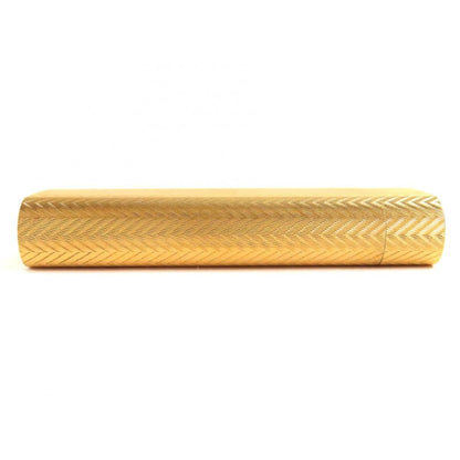 Cartier Oval Herringbone Pattern All-over Roller Type Gas Lighter Smoking Goods