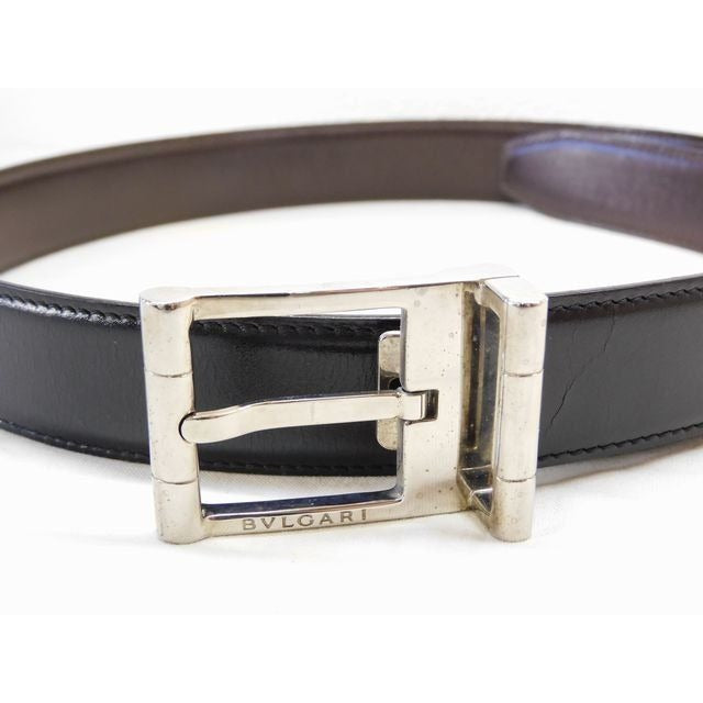 Bvlgari Reversible Belt Leather Silver 5