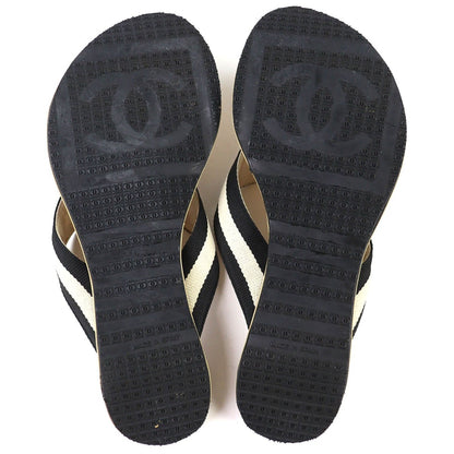 Chanel Entre Doigts CC Logo Wood Thong Sandals Beach Beige — view 9