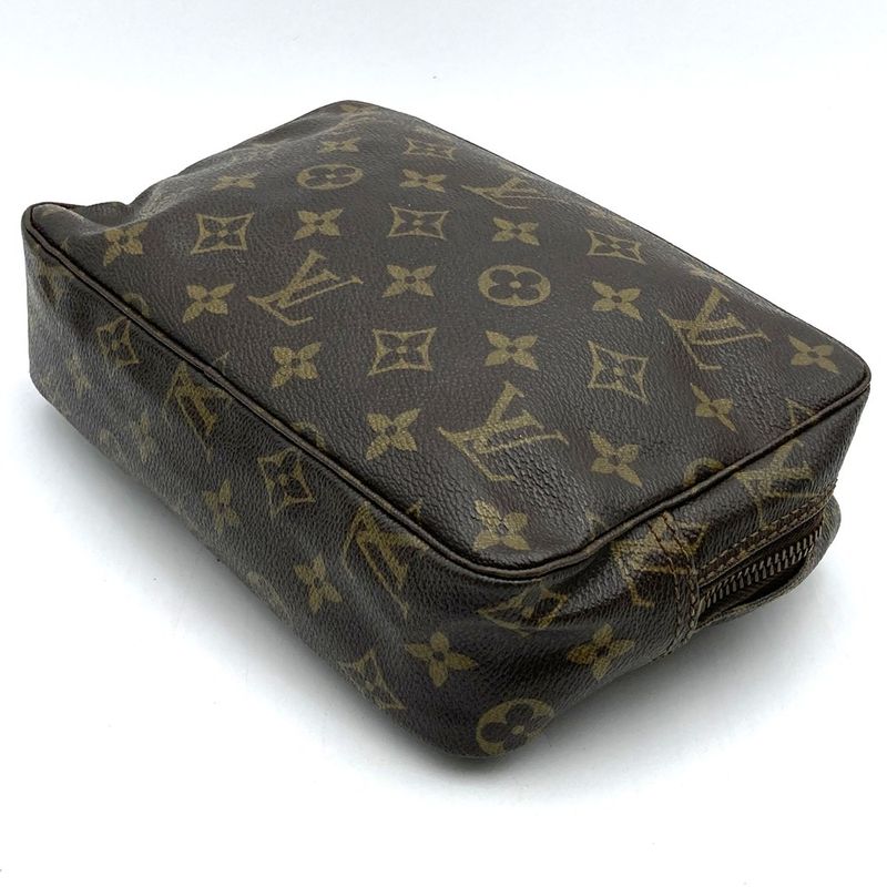 Louis Vuitton Trousse Toilette 23 M47524 Pouch Clutch Bag Brown Monogram Canvas