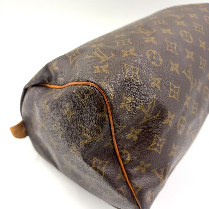 Louis Vuitton Speedy 30 Monogram Leather X PVC Brown Handbag Gold M41526