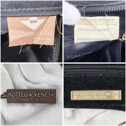 Bottega Veneta Intrecciato Leather Shoulder Bag Black Hobo — view 12