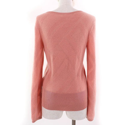 Hermes 22AW 2h2618dc Wool Cashmere Blend Long Sleeve Knit Top Pink 34 Made In