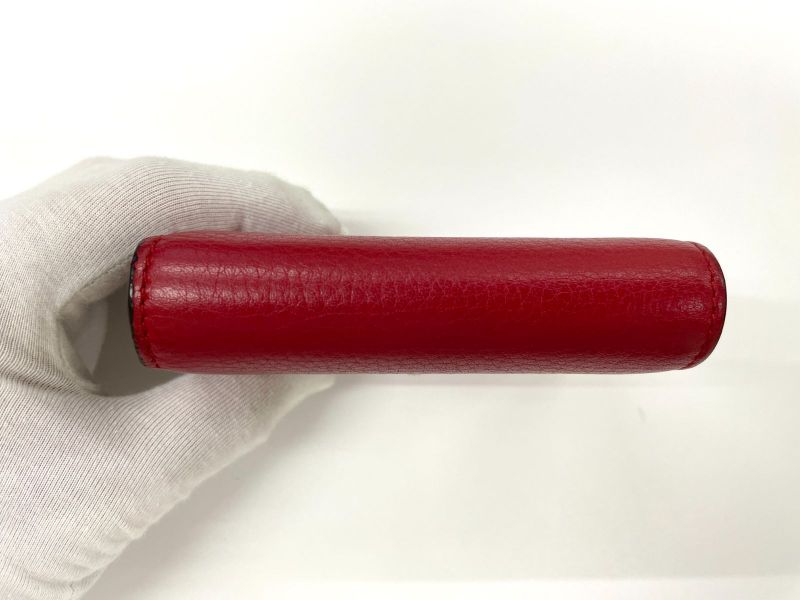 Gucci Animalier Taiga Head Leather Compact Wallet 453169 Red Made In Italy