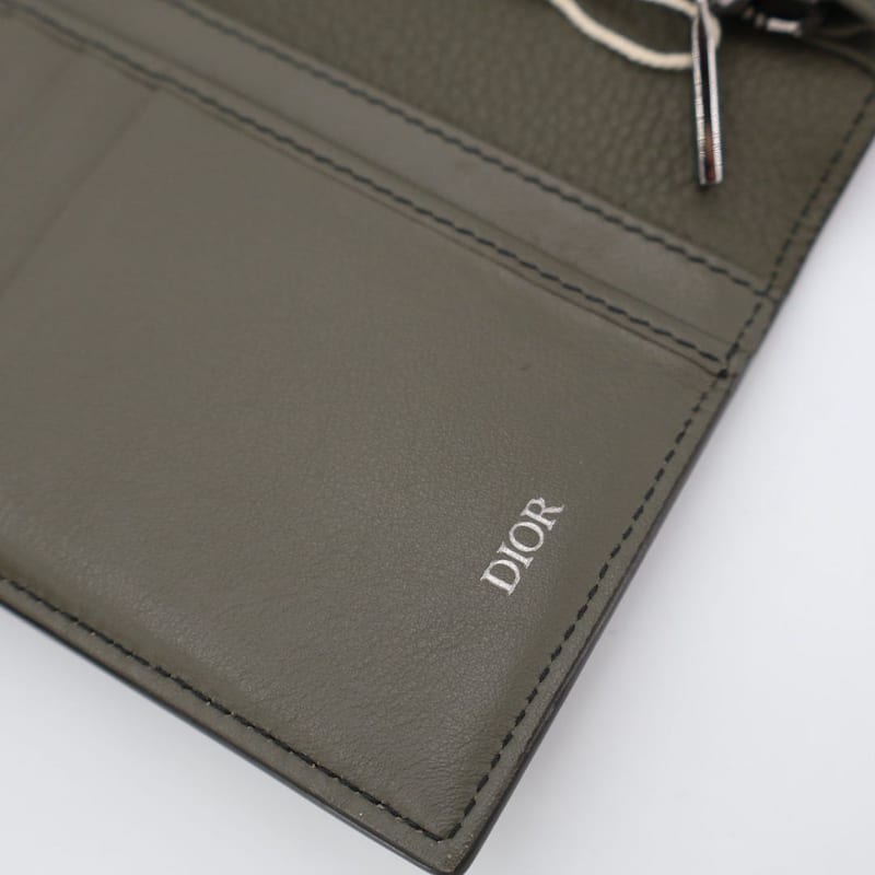 Christian DIOR Vertical Long Wallet Beige Leather 2esbc002cdi Long Wallet