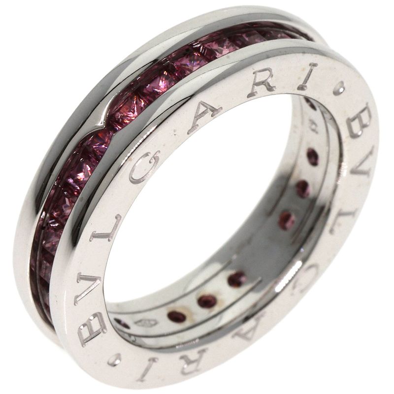 Bvlgari Bulgari B-zero1 1 Band Garnet #48 Ring 18K White Gold Ladies