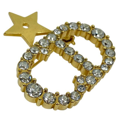 Dior Clair D Lune Brooch Pin Brooch Star CD Logo Accessories Rhinestone Gold