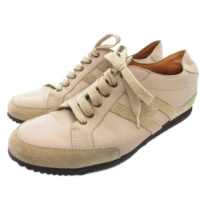 Hermes Quick Leather Suede Sneakers Shoes 37 Beige YJ