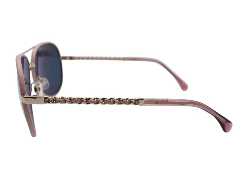 Chanel Teardrop Sunglasses CC Logo Chain Temple Mirror Lens Eyewear — view 4