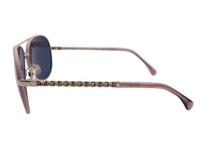 Chanel Teardrop Sunglasses CC Logo Chain Temple Mirror Lens Eyewear — view 4
