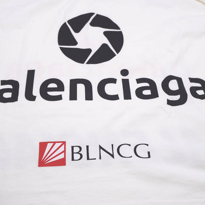 Balenciaga Oversized Short Sleeve T-shirt Unisex Size L Cotton White Logo